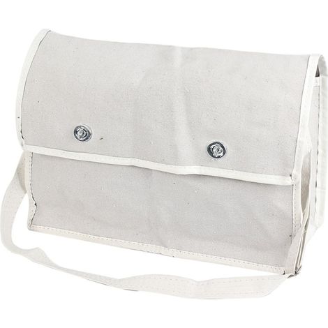 Verstellbarer Schultergurt Turn Lock Schnalle Doppeltaschen Weißer Carpenter Electrician Canvas Bag