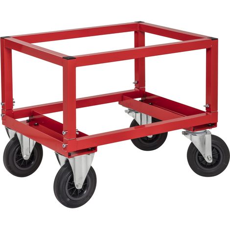 Carrelli porta pallet, Rosso LxPxH (mm) 800x600x654 - Kongamek