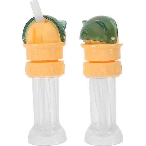 Set mit 2 auslaufsicheren Wasserflaschenverschlüssen mit integriertem Strohhalm. (1/5)