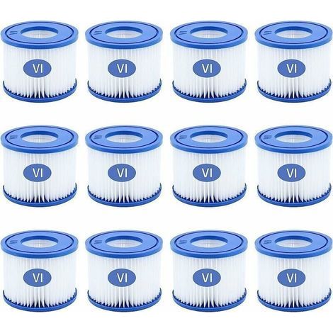 Packung mit 8 Typ VI Poolfilterkartuschen für Bestway Größe 6-58323 (1/5)