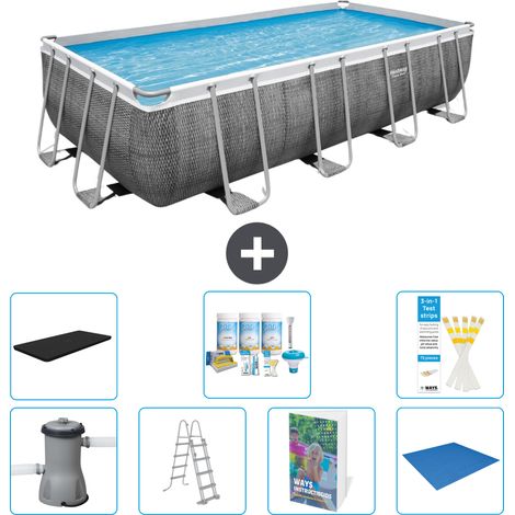 Bestway Power Steel Rechteckig - 488x244x122 cm - 8-teilig S599