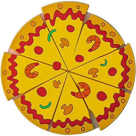 Lot de 2 sets de table ronds en forme de pizza (1/4)