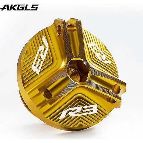 Bouchon de remplissage et protection des bouchons de frein avant et arrière pour moto Yamaha YZF R3 (2015-2022) - Accessoires R3 - Bouchon de remplissage d'huile doré (1/5)