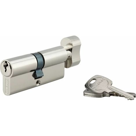 THIRARD - Cylindre de serrure à bouton, 30Bx40mm, anti-arrachement, nickel, 3 clés - THIRARD