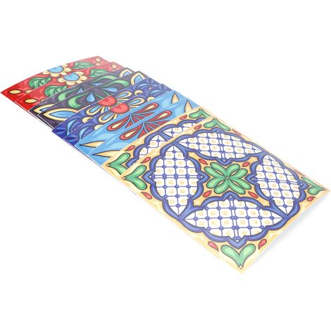 Autocollant carrelage rigide en feuille cristalline style européen, autocollant mural 3D plat et imperméable, autocollant carrelage résistant à l'usure pour escaliers (1/5)