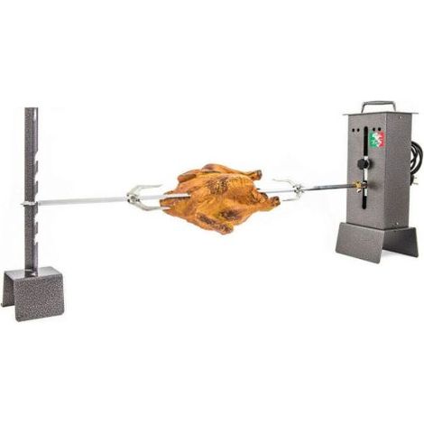 GIRARROSTO ELETTRICO A MOTORE CON SPIEDO PER CAMINO E BARBECUE REGOLABILE (28867)