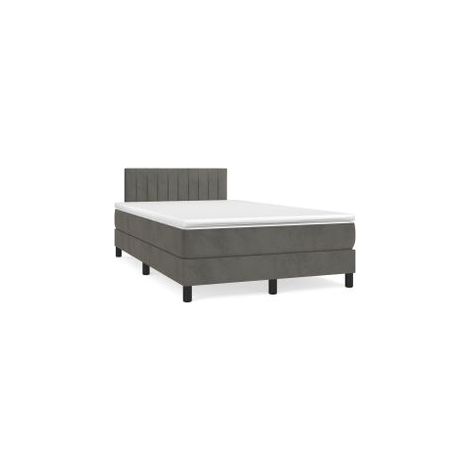 Sommier à lattes de lit et matelas Gris foncé 120x200 Velours (1/5)