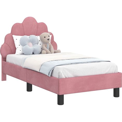 Toddler Bed Frame with Headboard Pink 70 x 140 cm Velvet vidaXL