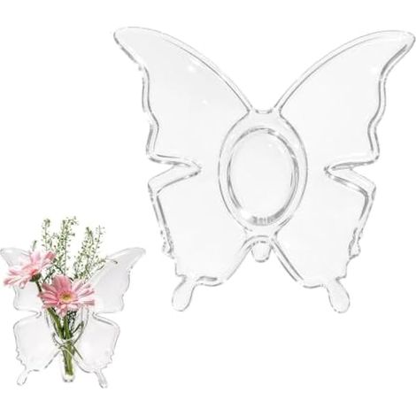 Butterfly Vase for Flowers, 2Pcs Clear Acrylic Bouquet Holder Display (1/5)