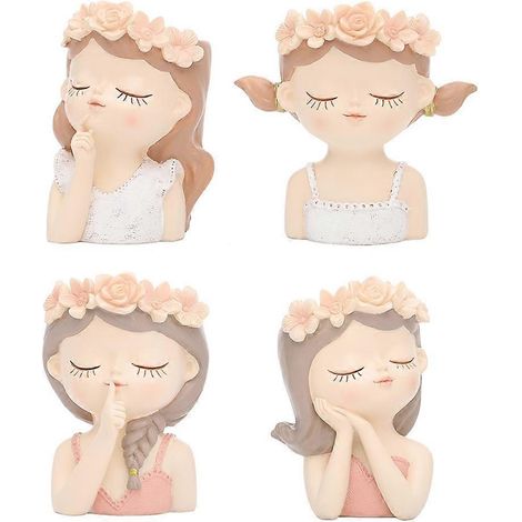 4 pièces petit Fairy Succulent pot de fleurs kit avec Drainage Hole 4 pouces intérieur Cactus pot Unique mignon fleur (1/5)