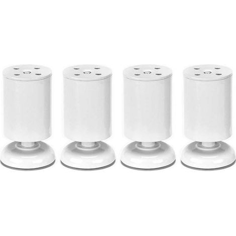 Lot de 4 pieds de meubles ronds en acier inoxydable Blanc 10 cm (1/3)