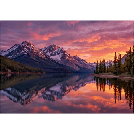Fototapete Berge Natur Landschaft – Moderne Großformat Wandtapete 150x105 cm – Für Wohnzimmer & Schlafzimmer