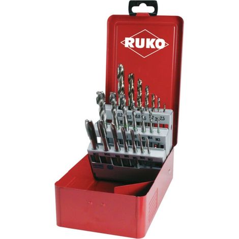 Assortiment tarauds machine hélic. et droits + forets HSS Co 5 21 pcs (1/5)