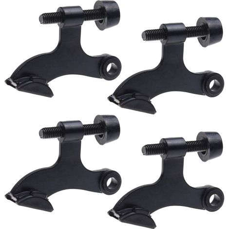 4x Black Hinge Pin Door Stops - With Bumper Protectors - Easy to Install - Prevents Damage to Walls and Doors - Heavy Duty and Adjustable (1/5)