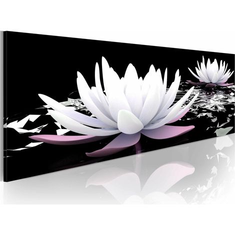 Tableau nénuphars blancs - 150 x 50 cm (1/4)