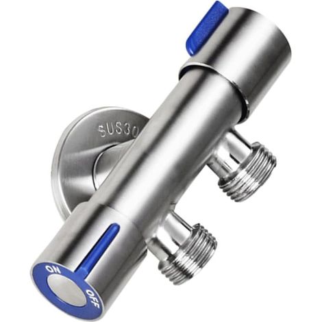 Robinet mural pour lave-linge, inox, 2 poignées, eau froide (1/4)