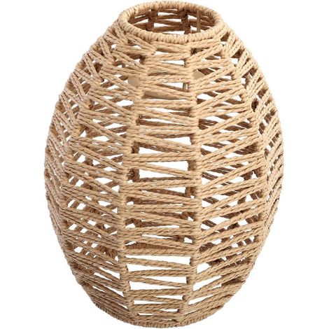 Abat-jour tissé à la main imitation corde pour suspension décoration naturelle élégante pour salon ou chambre ambiance chaleureuse (1/5)