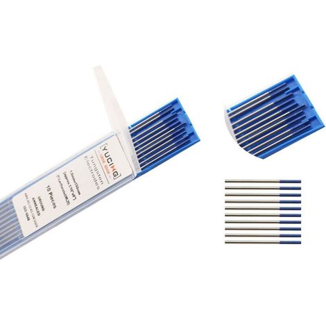 TIG Électrodes en tungstène 2% de Lanthane, WL20 (Bleu), 2,0 mm x 150 mm de 10 pièces par paquet (1/5)