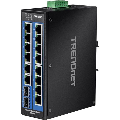 Trendnet TI-G162 switch di rete Gigabit Ethernet [10/100/1000] Nero (16-Port Hardened Industrial - Gigabit DIN-Rail Switch - Hardened Industrial DIN-Rail - Warranty: 36M) (1/5)