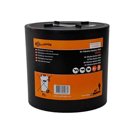 Pila tonda alcalina da 6V 90Ah Gallagher per elettrificatori a batteria e recinti elettrici