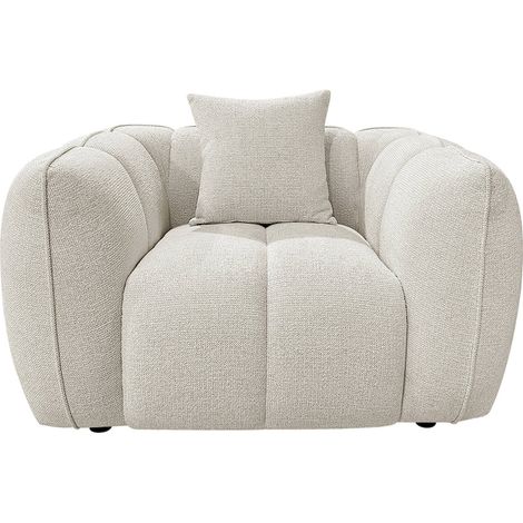 Fauteuil lounge crème design arrondi confort haut de gamme - crème fancy doux lumineux (1/3)