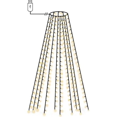 Guirnalda de luces LED en red para árbol de Navidad 250 LED 250 cm ambiente acogedor interior exterior de PVC verde oscuro 020046017 (1/4)