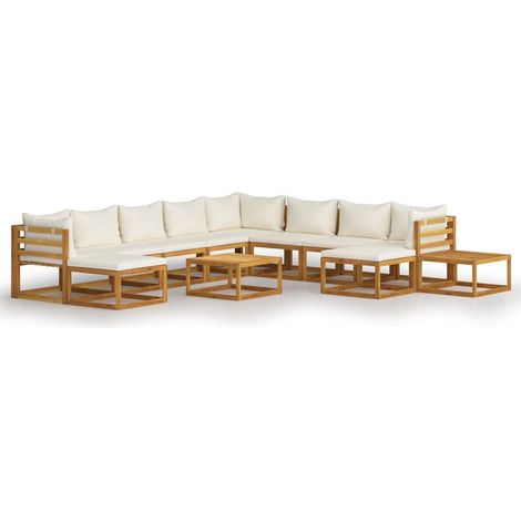 12 Piece Garden Lounge Set with Cushions Solid Wood Acacia (UK/IE/FI/NO only) vidaXL
