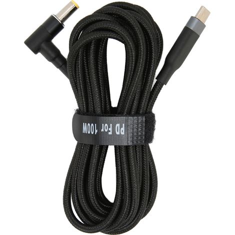 Câble d'Alimentation PD 100W 5A pour PC Portable, 3M, Durable et Portable avec Puce EMARK (1/5)