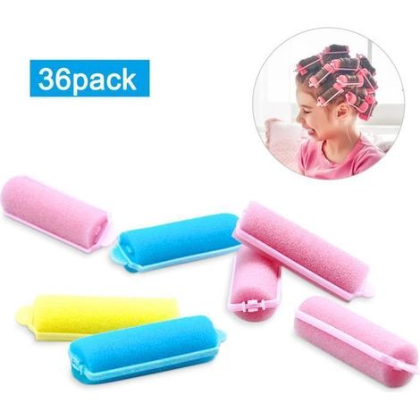 Fer à friser en éponge 36 pièces, fer à friser en mousse souple, convient aux femmes et aux enfants. (1/3)