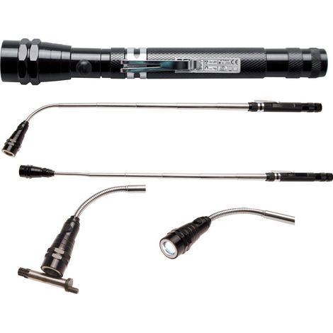 Lampe torche 3 leds ultra bright flexible, telescopique et magnetique (1/2)
