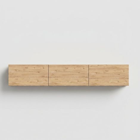 Meuble TV mural moderne 150 cm West - bois neutre