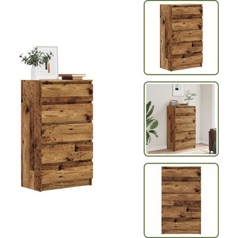 vidaXL Schubladenschrank Altholz-Optik 60x36x103 cm Holzwerkstoff (1/5)