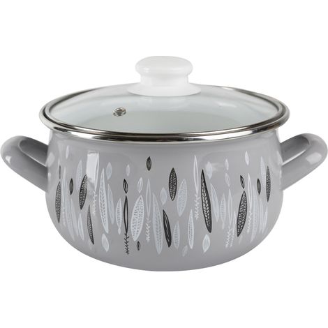 Maceta esmaltada Pyza otoño 20CM 4.2L Z/P gris