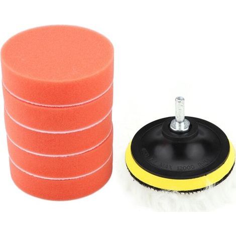 Kit de tampon de polissage éponge 8 pièces 4 pouces pour polisseuse de voiture avec adaptateur (1/4)