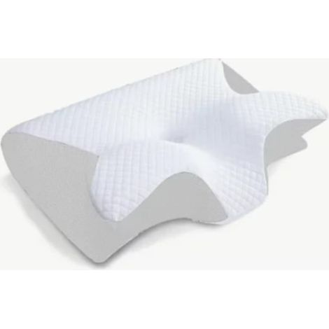 Oreiller cervical viscoélastique - Oreiller orthopédique ergonomique 2 en 1 en mousse à mémoire de forme pour soulager les douleurs cervicales, blanc-AquaForge
