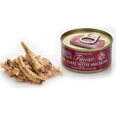 Fish4Cats - Maquereau aux anchois - Nourriture humide pour chat 70 g