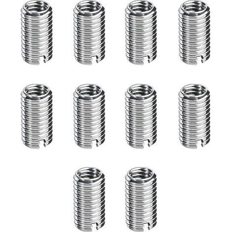 Lntyq – Lot de 10 inserts filetés M8/M10 – Écrous autotaraudeurs en acier inoxydable – Résistants aux vibrations – Pour réparation de filetage (1/5)