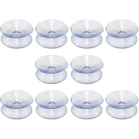 Lot de 10 ventouses double face en silicone pour plateau de table, ventouse transparente sans crochets, compatible avec plateau en verre, taille : 35 mm (1/4)