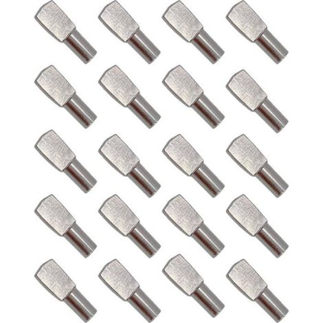 Taquet Etagere - Support D'Étagère En Métal Nickelé - 5 mm x 19 mm - Pour Meubles Et Étagères - 20 Pièces (1/5)