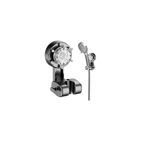Support de douche à ventouse, support universel pour pommeau de douche, idéal pour les foyers avec plusieurs personnes et animaux domestiques, gris (1/5)