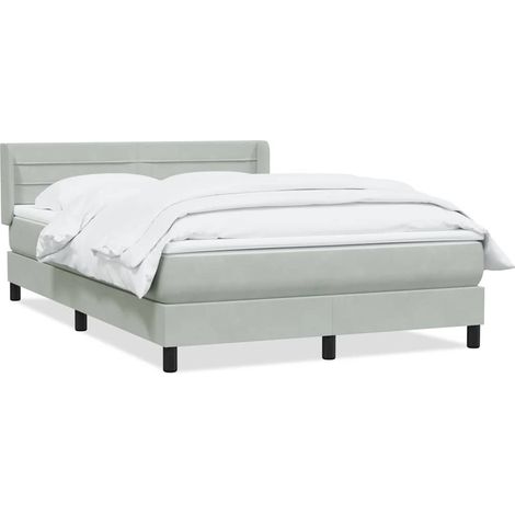 Maison Exclusive - Sommier à lattes de lit et matelas gris clair 160x220cm velours
