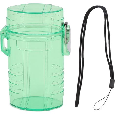 Étui à cigarettes transparent vert, grande capacité étanche et portable, idéal pour les voyages. (1/5)