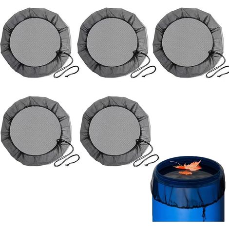 Set mit 5 verstellbaren Netzabdeckungen für Wassertanks, wiederverwendbare Regentonnenabdeckungen, leichte und robuste Abdeckung zum Schutz vor Laub (1/5)