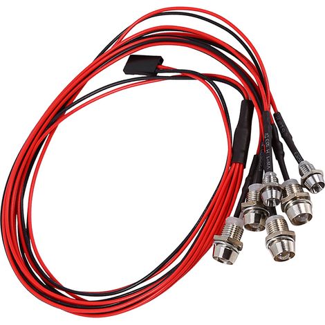 LED 3-7V Beleuchtungsset (Scheinwerfer und Rücklichter) für 1/10 RC-Autos/Trucks (5mm/3mm Durchmesser). (1/5)