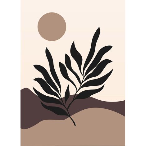 Papier peint panoramique - Feuilles Boho - 130 cm x 181 cm (1/2)