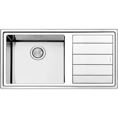 Apell LNP1001IRBC Serie Linear Plus Lavello Acciaio Spazzolato da Incasso Gocciolatoio a Destra 1 vasca 10x50cm (1/2)
