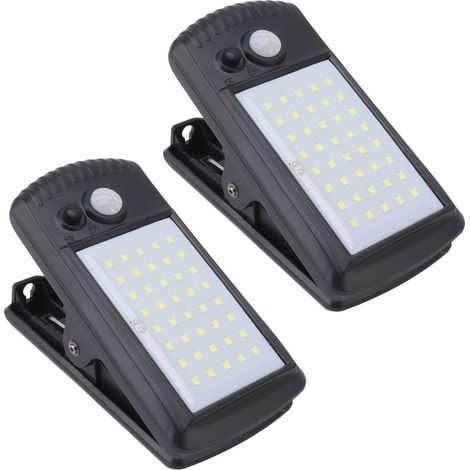 Solarbetriebene Klemmleuchten, IP65 wasserdicht, 2 Modi, Infrarot-Erkennung, Außenbeleuchtung mit Clip, Bewegungsmelder, für Zaun, Balkon, Terrasse (1/5)
