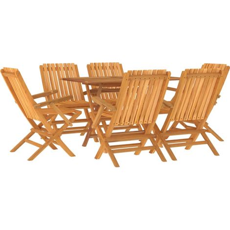 Set da pranzo per mobili da giardino mobili da esterno 7 pezzi in legno massello di teak 020014346