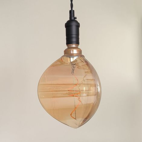 Bombilla LED Decorativa E27 4W 1800K Diseño Hoja en Cristal Dorado