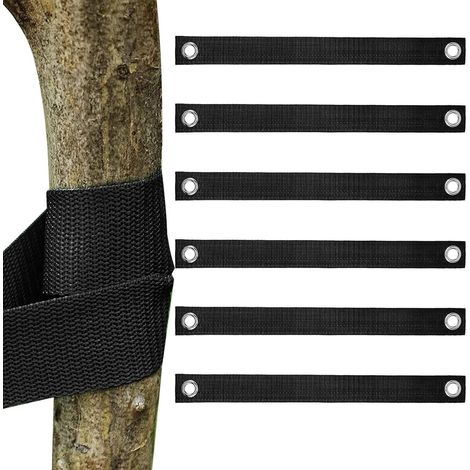 Juego de correas de protección para árboles para asegurar hamacas de lona, 6 piezas (1/5)